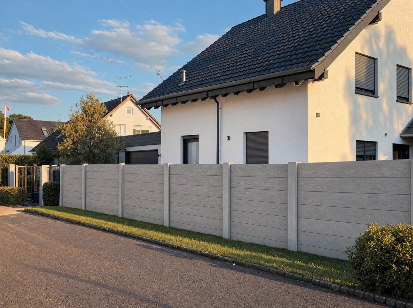Neuer Betonzaun in Holzoptik in Heilbronn-Sontheim